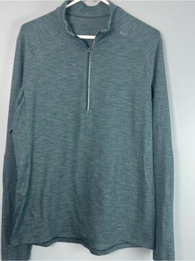 lululemon athletica Men's Surge Teal Heather Quarter-Zip Pullover